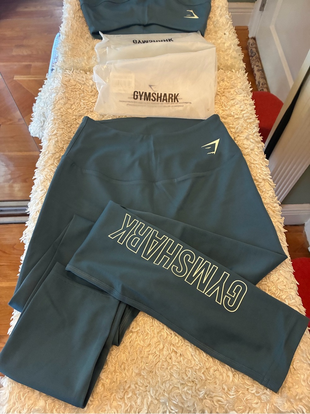 Gymshark small Teal-Green Leggings with Logo